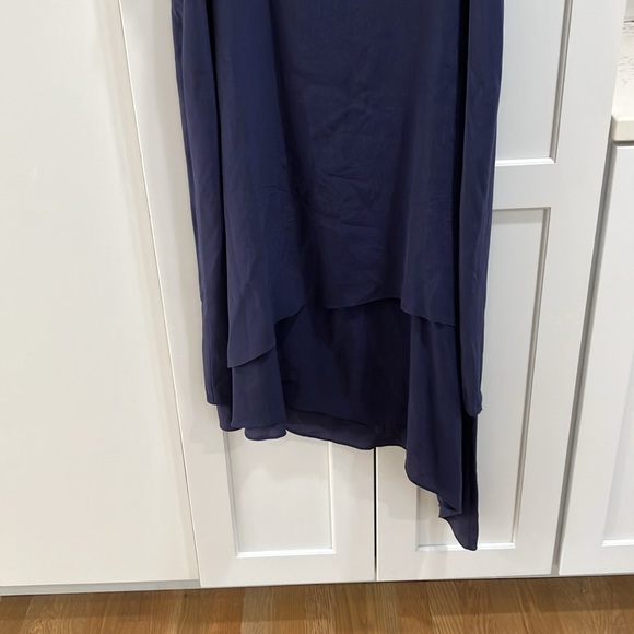 Eileen Fisher Women's Navy Blue Minimalist Sleeveless Lightweight Midi Dress - Picture 4 of 8